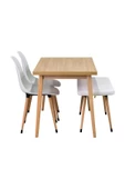 Vilinze Vilinze Eames Sandalye-Bank Avanos Ahşap Mdf Mutfak Masası Takımı - 70X120 Cm - 2