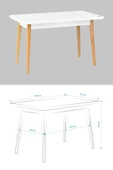 Vilinze Eames Sandalye Avanos Ahşap Mdf Mutfak Masası Takımı - 70X120 Cm - 4