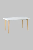 Vilinze Eames Sandalye Avanos Ahşap Mdf Mutfak Masası Takımı - 80X140 Cm - 4