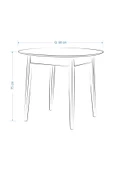 Vilinze Ege Sandalye Avanos Mdf Yuvarlak Ahşap Mutfak Masası Takımı - 90X90 Cm - 4