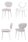 Vilinze Deniz Metal Sandalye Avanos Ahşap Mdf Mutfak Masası Takımı - 70X120 Cm - 4
