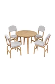 Vilinze Ege Sandalye Avanos Mdf Yuvarlak Ahşap Mutfak Masası Takımı - 90X90 Cm - 1