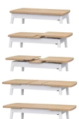 Vilinze Ege Sandalye Avanos Ahşap Mdf Açılır Mutfak Masası Takımı - 70X120+30 Cm - 5