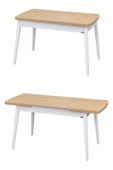 Vilinze Ege Sandalye Avanos Ahşap Mdf Açılır Mutfak Masası Takımı - 70X120+30 Cm - 4