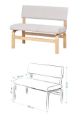 Vilinze Ege Sandalye-Bank Avanos Ahşap Mdf Açılır Mutfak Masası Takımı - 70X120+30 Cm - 5