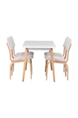 Vilinze Ege Sandalye Avanos Ahşap Mdf Mutfak Masası Takımı - 70X120 Cm - 2