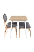 Vilinze Ege Sandalye Ve Bank Avanos Ahşap Mdf Mutfak Masası Takımı - 70X120 Cm - 2