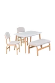 Vilinze Ege Sandalye Ve Bank Avanos Ahşap Mdf Mutfak Masası Takımı - 70X120 Cm - 1