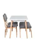 Vilinze Ege Sandalye Ve Bank Avanos Ahşap Mdf Mutfak Masası Takımı - 70X120 Cm - 2