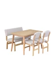 Vilinze Ege Sandalye Ve Bank Avanos Ahşap Mdf Mutfak Masası Takımı - 70X120 Cm - 2