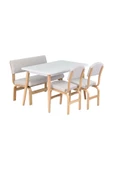 Vilinze Ege Sandalye Ve Bank Avanos Ahşap Mdf Mutfak Masası Takımı - 70X120 Cm - 2