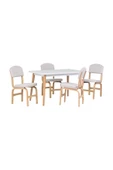 Vilinze Ege Sandalye Avanos Ahşap Mdf Mutfak Masası Takımı - 70X120 Cm - 1