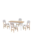 Vilinze Ege Sandalye Avanos Ahşap Mdf Açılır Mutfak Masası Takımı - 70X120+30 Cm - 2
