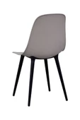 Vilinze Eames Siyah Ahşap Ayak Plastik Gri Sandalye - 3
