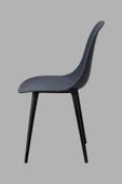 Vilinze Eames Siyah Ahşap Ayak Plastik Füme Sandalye - 3
