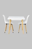 Vilinze Eames Sandalye Avanos Ahşap Mutfak Masası Takımı - 80X80 Cm - 2