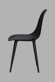 Vilinze Eames Siyah Ahşap Ayak Plastik Siyah Sandalye - 2