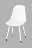 Vilinze Eames Beyaz Ahşap Ayak Plastik Beyaz Sandalye - 1