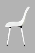 Vilinze Eames Beyaz Ahşap Ayak Plastik Beyaz Sandalye - 4