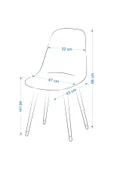 Vilinze Eames Beyaz Ahşap Ayak Plastik Siyah Sandalye - 5