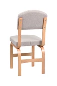 Vilinze Ege Teddy Kumaş Naturel Ayak Ahşap Sandalye - 3