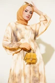 Batik Desen Bel Lastikli Elbise Haki - 2