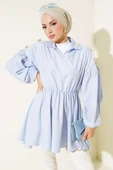 Bel Lastikli V Yaka Tunik Buz Mavisi thumbnail 2