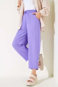 Dikişli Ayrobin Pantolon Lila - 1