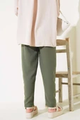 Bel Lastikli Keten Pantolon Nefti thumbnail 3