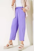 Dikişli Ayrobin Pantolon Lila - 2