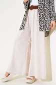 Kemer Detaylı İspanyol Paça Pantolon Kırçılı Bej thumbnail 1