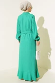 Fırfırlı Boydan Düğmeli Elbise Benetton - 3
