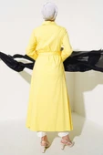 Gömlek Yaka Boy Düğmeli Tunik Sarı thumbnail 3