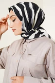 Zebra Desen Eşarp Siyah - 1