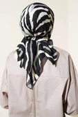 Zebra Desen Eşarp Siyah - 3
