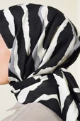 Zebra Desen Eşarp Siyah - 4