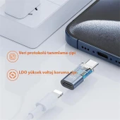 Polham 30W Şarj Destekli Lightning to Type C Çevirici Dönüştirici Adaptör, Şarj ve Veri Aktarım Çevirici thumbnail 3