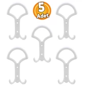 Noktalı Portmanto Vestiyer Duvar Askısı Metal Dolap Elbise Askılığı Askılık Beyaz 5 Adet thumbnail 1