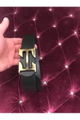 HERMES  Tokalı Unisex Çift Taraflı Kadın Erkek Bel Ve Kot Kemeri - 2