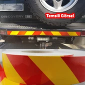 Reflektörlü Yapışkanlı Parlayan Fosfor Sarı Kırmızı Reflektif Düz Şerit Bant 5 cm 1 Mt İkaz Bandı - 3