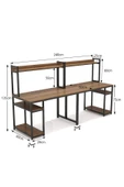 Zizuva Tasarım I?ki Kişilik Raflı Çalışma Masası thumbnail 4