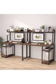 Zizuva Tasarım I?ki Kişilik Raflı Çalışma Masası thumbnail 1