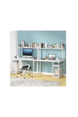Zizuva Tasarım Iki Kişilik Raflı Ergonomik Çalışma Masası - 2