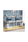 Zizuva Tasarım Iki Kişilik Raflı Ergonomik Çalışma Masası - 1