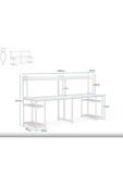 Zizuva Tasarım Iki Kişilik Raflı Ergonomik Çalışma Masası - 4