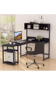 Zizuva Tasarım Raflı Siyah Çalışma Masası - 2