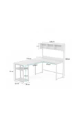 Zizuva Tasarım Beyaz L Model Kitaplıklı Çalışma Masası thumbnail 7