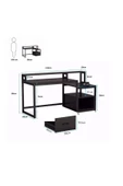 Zizuva Tasarım Raflı Ve Çekmeceli Siyah Çalışma Masası thumbnail 3