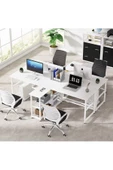 Zizuva Tasarım 2 Kişilik Beyaz Çalışma Masası Modeli thumbnail 2