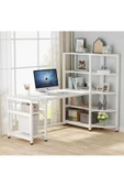 Zizuva Tasarım Beyaz Kitaplıklı Çalışma Masası thumbnail 4